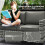 Two-Seater Rattan Outdoor Sofa - Light Grey 8