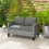 Two-Seater Rattan Outdoor Sofa - Light Grey 4