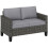 Two-Seater Rattan Outdoor Sofa - Dark Grey 1