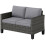 Two-Seater Rattan Outdoor Sofa - Dark Grey 2