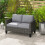 Two-Seater Rattan Outdoor Sofa - Dark Grey 4