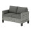 Two-Seater Rattan Outdoor Sofa - Light Grey 2