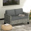 Two-Seater Rattan Outdoor Sofa - Light Grey 3