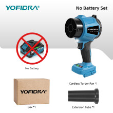YOFIDRA Souffleur Turbo Électrique 3000W, Sans Fil, Compatible Batterie Makita 18-21V