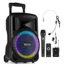 Fenton FTLED MK2 10" Portable PA System with Wireless Microphone - Rechargeable