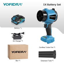YOFIDRA Souffleur Turbo Électrique Sans Fil 3000W, Moteur Brushless, avec Batterie 3.0Ah