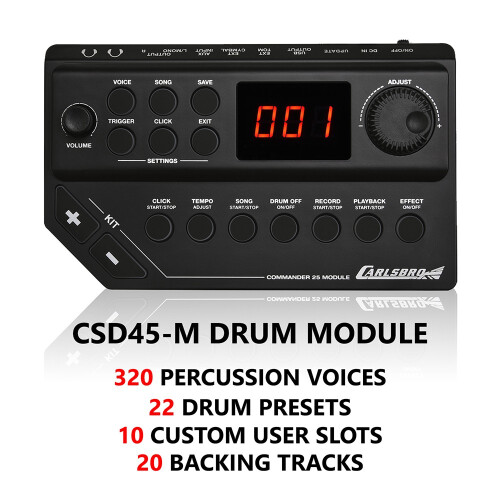 Carlsbro CSD45M - Mesh Head Electronic Drum Kit, 9-Piece Digital Set 1