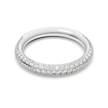 (8#=57mm) Silver Double Row Full Pave Clear Crystal Eternity Band Stackable Wedding Promise Ring for Women 5402437