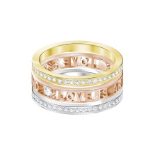 (7#=54mm) Tri Color Gold 3Pcs Stackable LOVE Letter Band Ring Pave Crystal Hollow Promise Matching Jewelry for Women 5409700