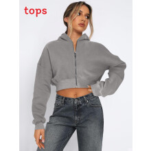 (CoffeeGray, XL) Loose Womens Trendy Fit Hoodie With Zipper Closure For Street Everyday Use And
