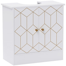 Under Sink Bathroom Cabinet, Under Sink Cabinet with Adjustable Shelf and Open Compartment for Basin with or without Pedestal, 60 x 30 x 60cm, White