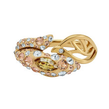 (7#=54mm) Gold Wrap Snake Bypass Ring Marquise Yellow Center Crystal Pink Clear Mixed Zircon Statement Jewelry for Women 5511821