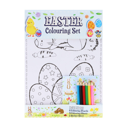 (1 Colouring Set) Easter Colouring Set with Stickers