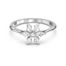 (6#=52mm) Silver Dainty Six Point Star Ring Kite Cut Clear Cubic Zirconia Minimal Stackable Statement Jewelry for Women 5578444
