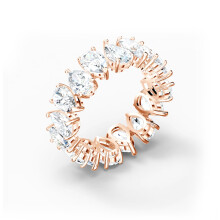 (8#=57mm) Rose Gold Pear Cut Full Eternity Band Ring All-Around Teardrop Clear Cubic Zirconia Stackable Wedding Jewelry for Women 5585425