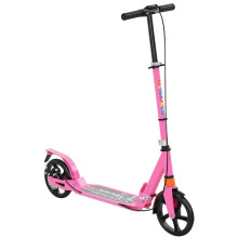 Kids Scooter with Four-Level Adjustable Handlebar, Dual Brake System, 200mm Wheels, ABEC-7 Bearings, Pink