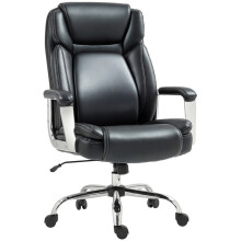 Ergonomic Office Chair, Faux Leather, Tilt Function, Adjustable Height, 227kg 500LBS, Swivel Computer Chair for Home Study, Black