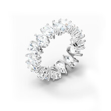 (6#=52mm) Silver Pear Cut Full Eternity Band Ring All-Around Teardrop Clear Cubic Zirconia Stackable Wedding Jewelry for Women 5563966