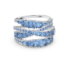 (8#=57mm) Silver Triple Twisted Band Ring Princess Cut Light Blue Aquamarine Cubic Zirconia Wide Statement Stackable Jewelry for Women 5582809