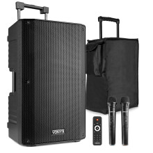 VSA700 15" Portable PA Speaker System with Bluetooth, Wireless Microphones & Bag