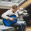 Beginners Acoustic Guitar Set with Gig Bag, Tuner, Strap and Strings Pack, Blue 7