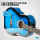 Beginners Acoustic Guitar Set with Gig Bag, Tuner, Strap and Strings Pack, Blue 2