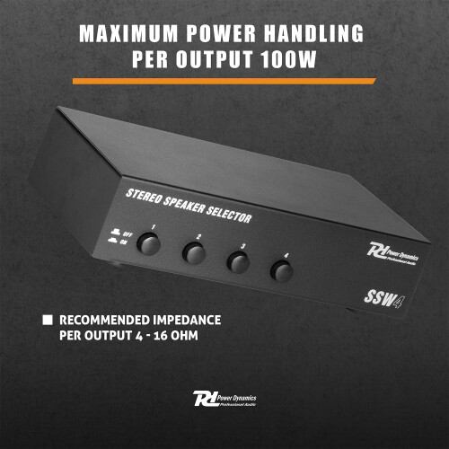 Power Dynamics SSW4 4-Zone Speaker Selector Switch - Multi-Room Audio 2