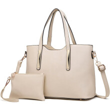 Miss Lulu Sac à main pour femme, taille moyenne, beige, en similicuir PU Saffiano, pour bureau et voyage