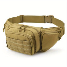 Sac banane tactique pour homme, ceinture de sport en nylon, couleur Kaki