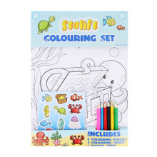 (1 Colouring Set) Sealife Colouring Set with Stickers