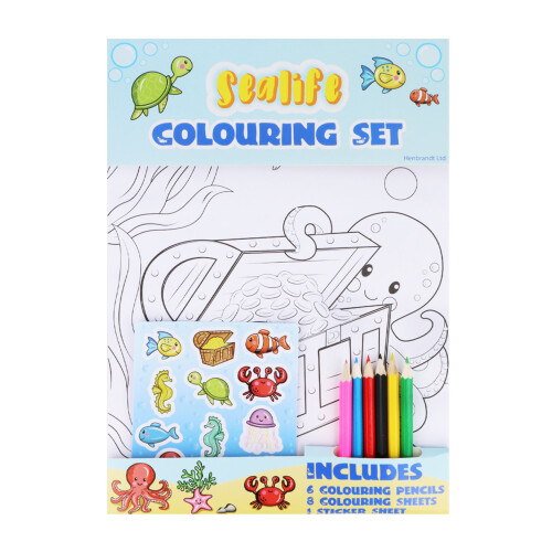 (1 Colouring Set) Sealife Colouring Set with Stickers