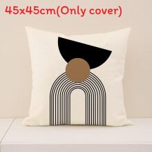 (Style D) Pattern Pillowcase Geometric Polyester Printed Throw Pillow Cover For Home Decor Living Room