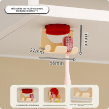 (Red Toothbrush Holder)Organisateur mural tasse brosse à dents avec connexion magnétique pour décoration salle de bain