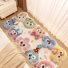 (StyleF,40x120cm)Joli tapis de chevet en peluche monstre de dessin animé 3D forme ondulée irrégulière carpe pour chambre décoration