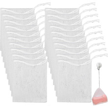 20PCS Mesh Soap Saver Pouch Nylon Facial Cleanser Foaming Net Soap Bag Soft for Shower Double-Layer Soap Saver Bag with Drawstring Pouch Saver