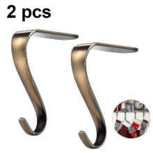 2 Pieces Of Christmas Stocking Holder For Fireplace, Christmas Socks Hook With Anti -slip Handle To The Santa Claus Stockgold