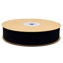 1 Roll of 2.5CM Width Non-elastic Clothes Accessories Ribbon Gift Wrapping Flocking Ribbons DIY Decorative Strap Ribbon Band for Home Shop (Black)