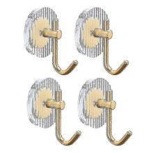 4PCS Golden Luxury Acrylic Hooks Punch-free Strong Sticky Hooks Bathroom Towel Hooks