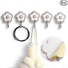 [5 Pack] Cute little flower utility hook, load-bearing capacity up to 5 lbs, waterproof and oil-resistant. Hang keys. Hook that can be attached to th