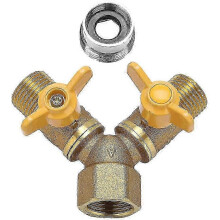 Fitting for sprinkler circuit G1 / 2 Brass Garden Watering 2 Way Y Hose