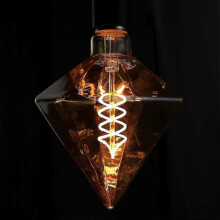 Vintage LED Edison Bulb E27 Retro Incandescent Lamp 3W Decorative Spiral Diamond Lamp, Antique Gold Warm White Lamps for Retro Lighting in Home Cafe B