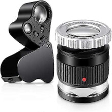 2pcs Loupe Magnifier,30x 60x Illuminated Loupe Magnifier With Led Light Magnifying Glass Eye And 30 KUO LU Shop