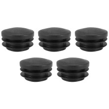 Black Plastic 35mm Dia Blanking End Caps Round Tube Insert 5 Pcs