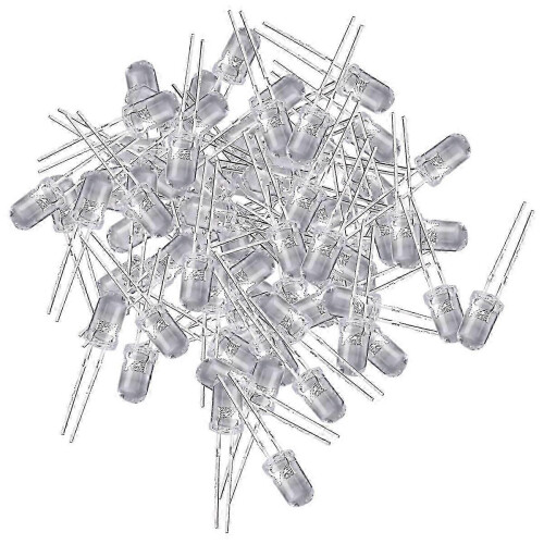 100 pcs Warm White LED Diode Lights DC 3V Bulb Lamps 2
