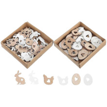 Easter Wooden Egg Slices Decoration Craft Set 144 Pcs Suitable For Holiday Parties and Festive Decor 3x2cm Beige Color