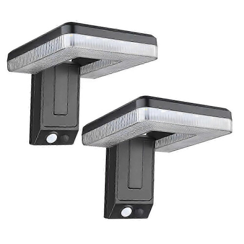 2Pcs Solar Outdoor Led Courtyard Wall Lamp with 3 Mode Waterproof Motion Sensor Security Lighting St
