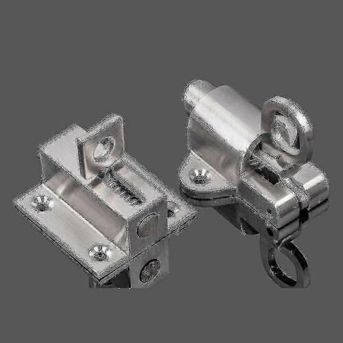Stainless Steel Security Automatic Door Lock Spring Loaded Bolt Latch Set 2