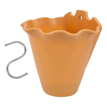 Wall-Mounted Plastic Flowerpot for Garden Decoration Orange Hanging 2Pcs