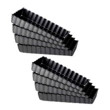 8 Pcs Non-Stick Quiche Tart Pans with Removable Bottom,for Baking