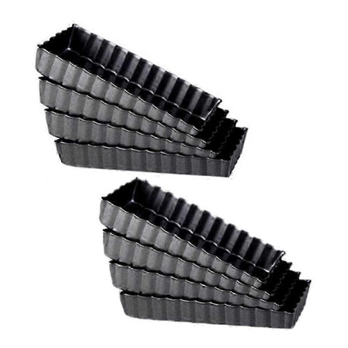 8 Pcs Non-Stick Quiche Tart Pans with Removable Bottom,for Baking